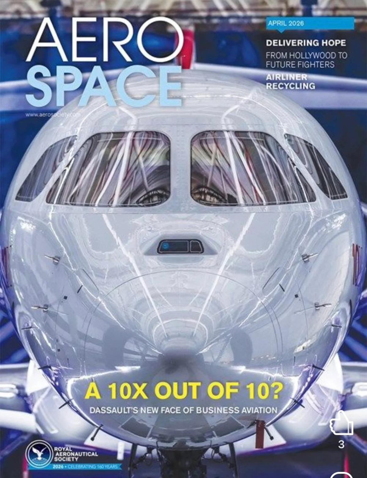 First Article on Falcon 10X Graces RAeS Cover