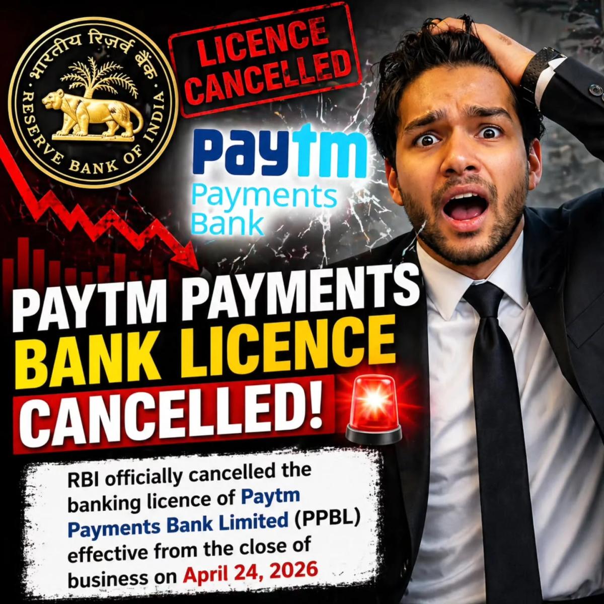 RBI Revokes Paytm Payments Bank Licence Effective April 24