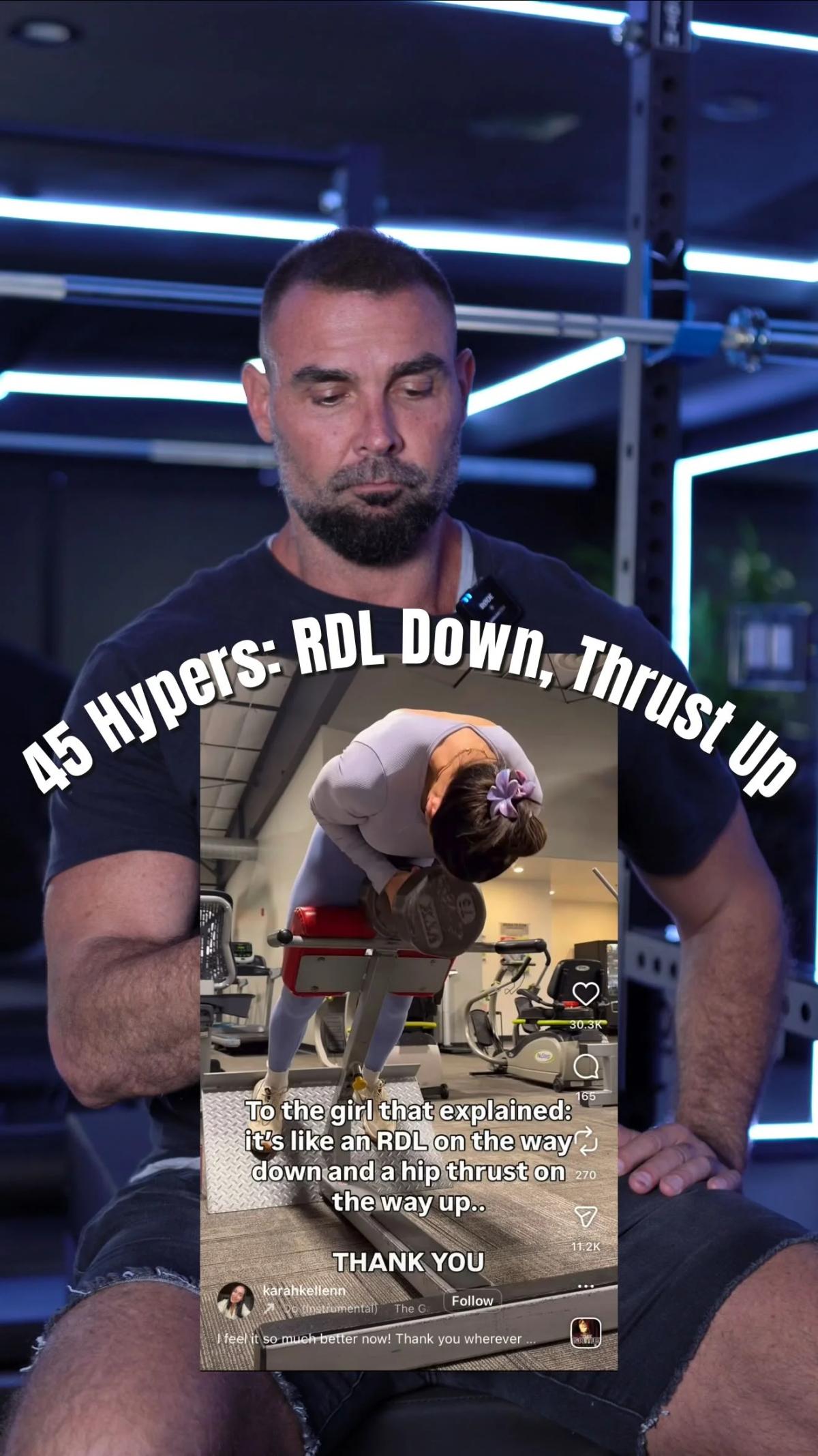 RDL Down: Neutral Spine, Up: Thrust Engages Glutes