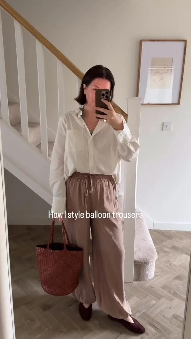 Balance Balloon Trousers with Structured Tops and Simple Accessories