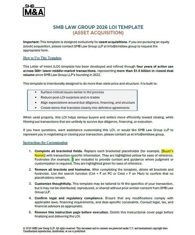 New Data‑Driven LOI Template Boosts Lower‑Middle‑Market Deal Success