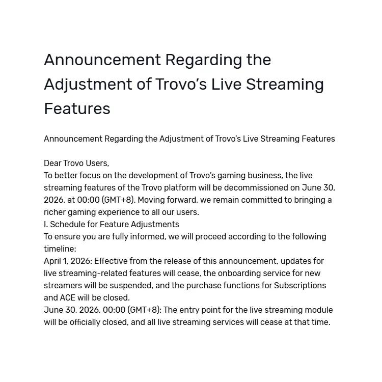 Trovo to End Livestreaming, Shift Focus to Gaming