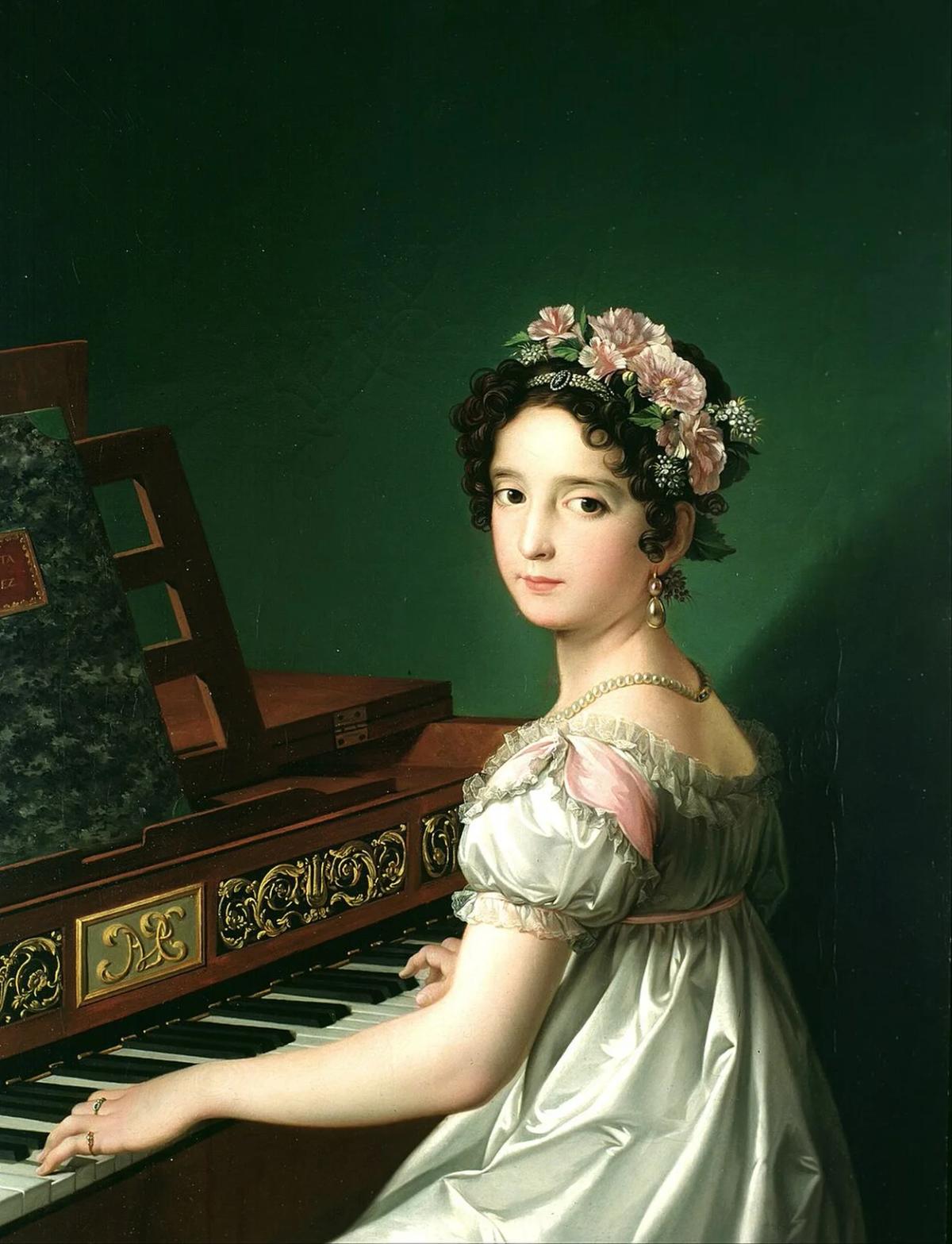 19th‑Century Spanish Portrait Captures Woman at Piano