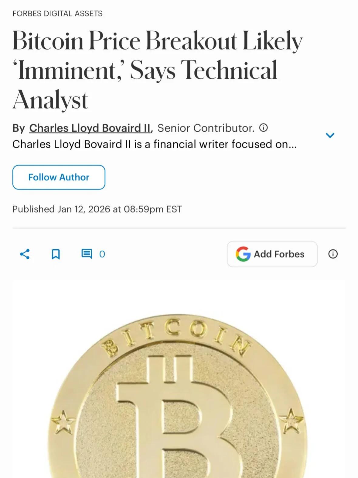 Bitcoin Breakout Likely Imminent, Says Analyst Wendy