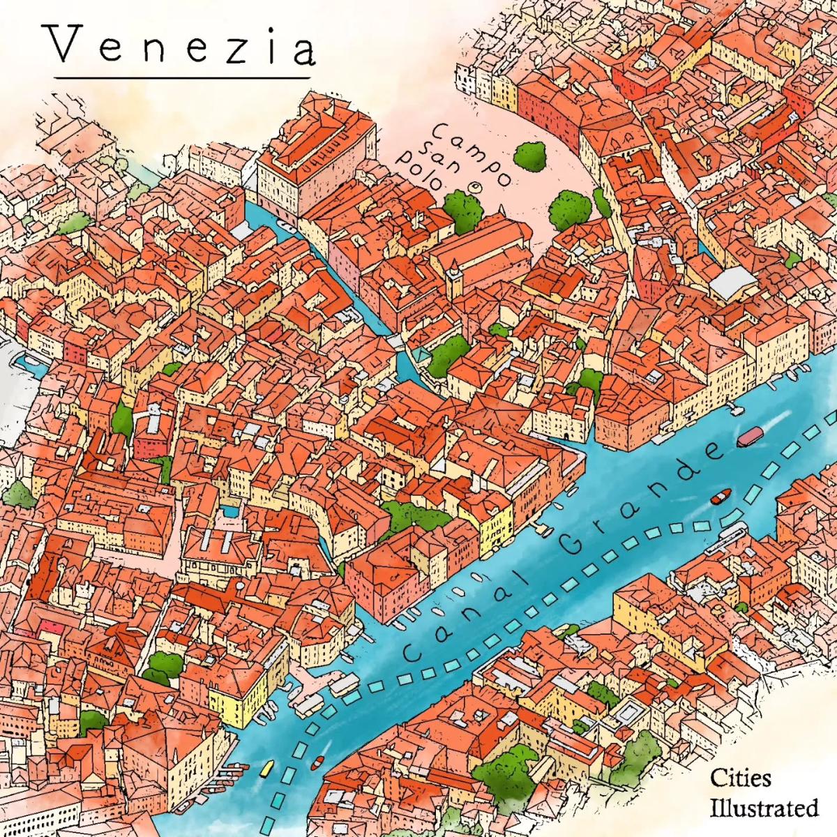 Venice Thrives without Roads, Using Boats and Footpaths