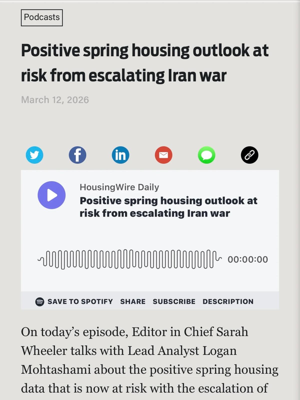 War Threatens Spring Housing Market Stability