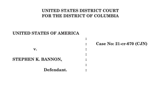 Supreme Court Denies Bannon's Cert, No Dismissal