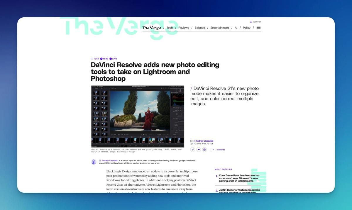 DaVinci Resolve Finally Adds Photo Editing, Tempting FCPX Users