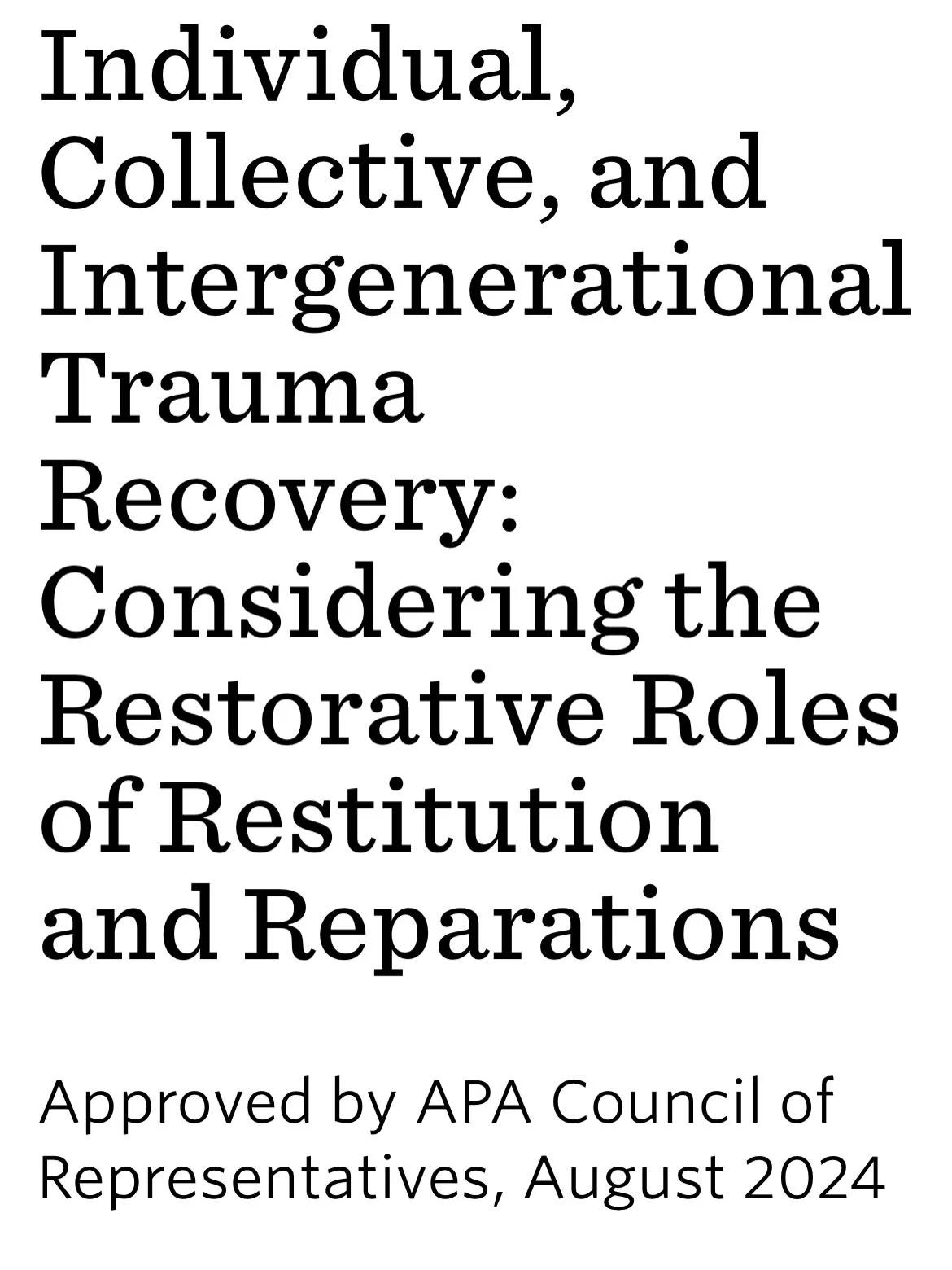Healing Intergenerational Slavery Trauma Requires Multidisciplinary Efforts