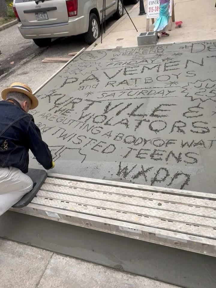 Steve Esposito Completes Cement Poster for Upcoming Kurt Vile Concert