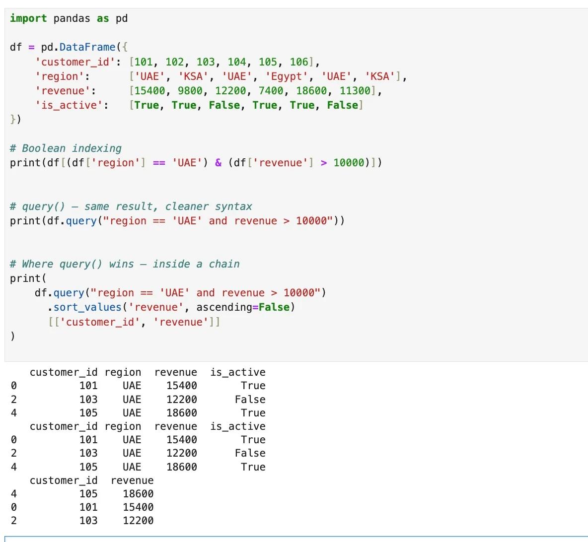 Use Pandas Query() for Cleaner, Chainable DataFrame Filters