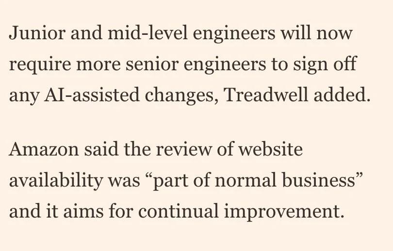 Senior Review Required for AI-Generated Code After Outages