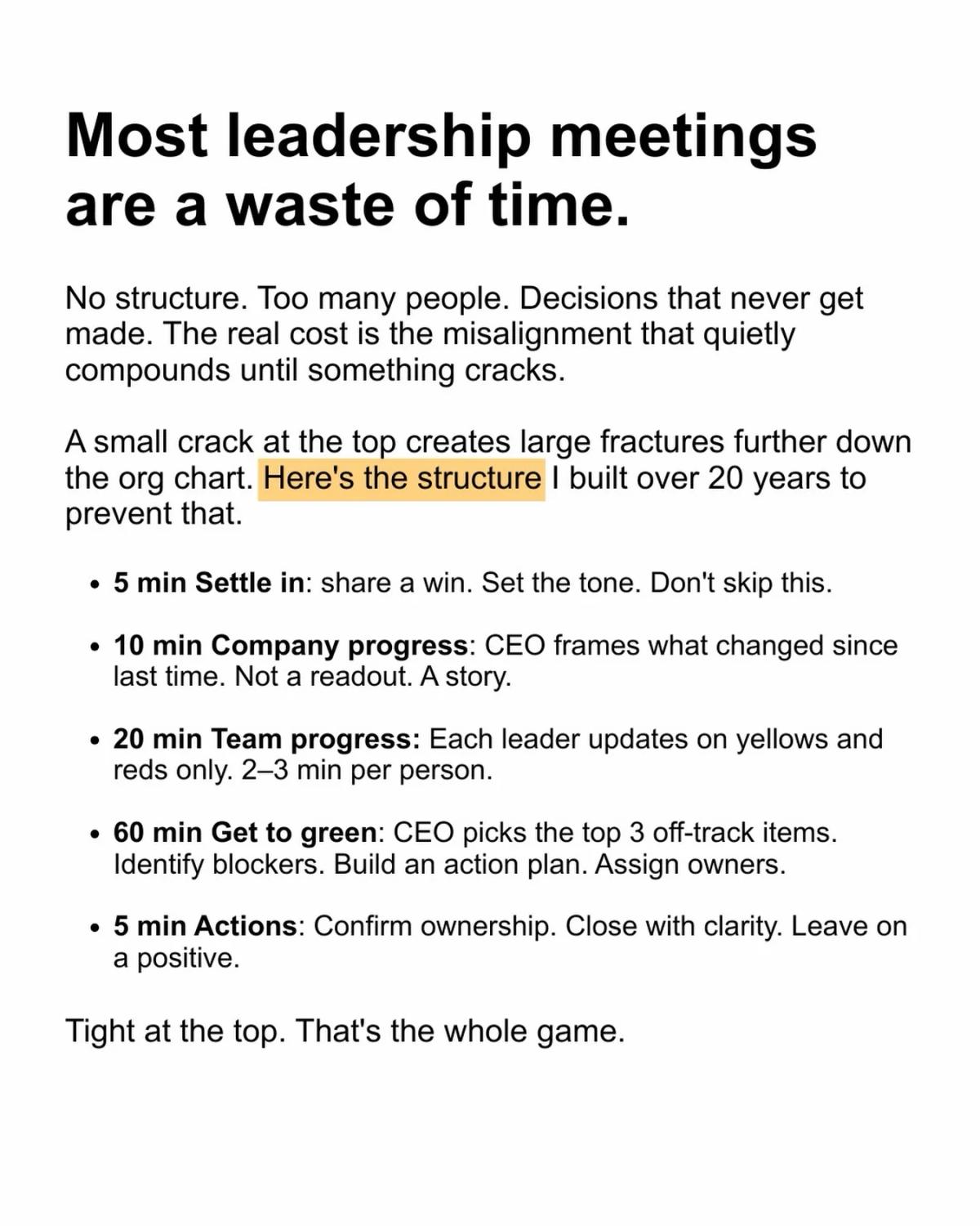 Blueprint for Running Perfect Leadership Meetings