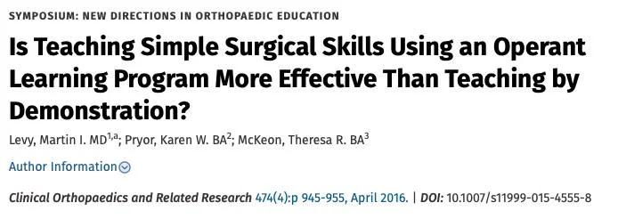 Clicker Training Boosts Surgeons' Knot‑Tying Success to 100%
