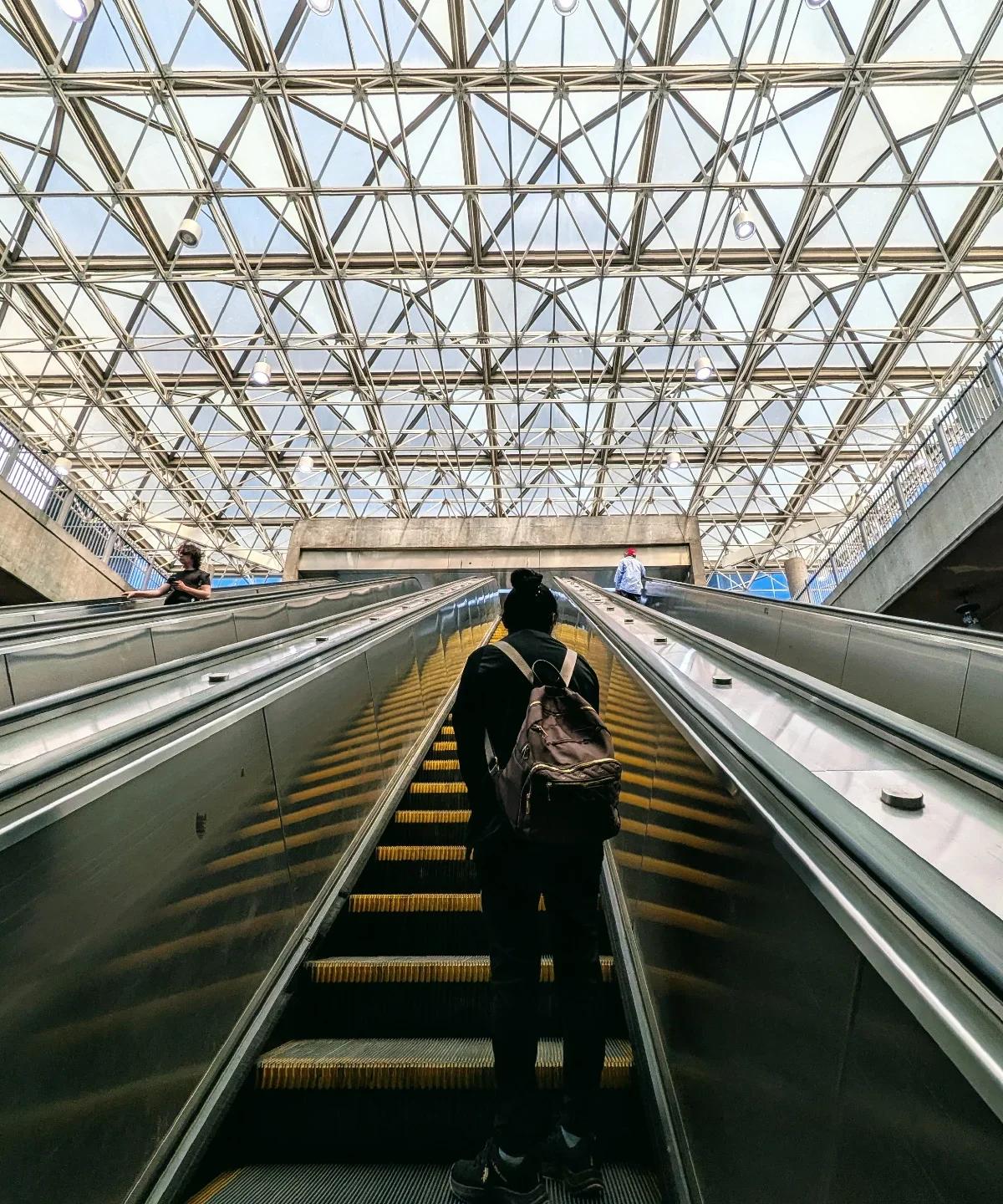 MARTA Journey: Escalator, Train, and Station Views