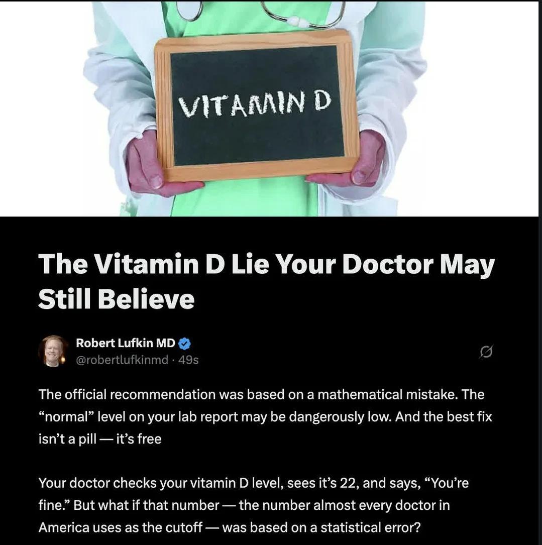Vitamin D Guidelines Miscalculated; Sunlight, Not Pills, Solves Deficiency