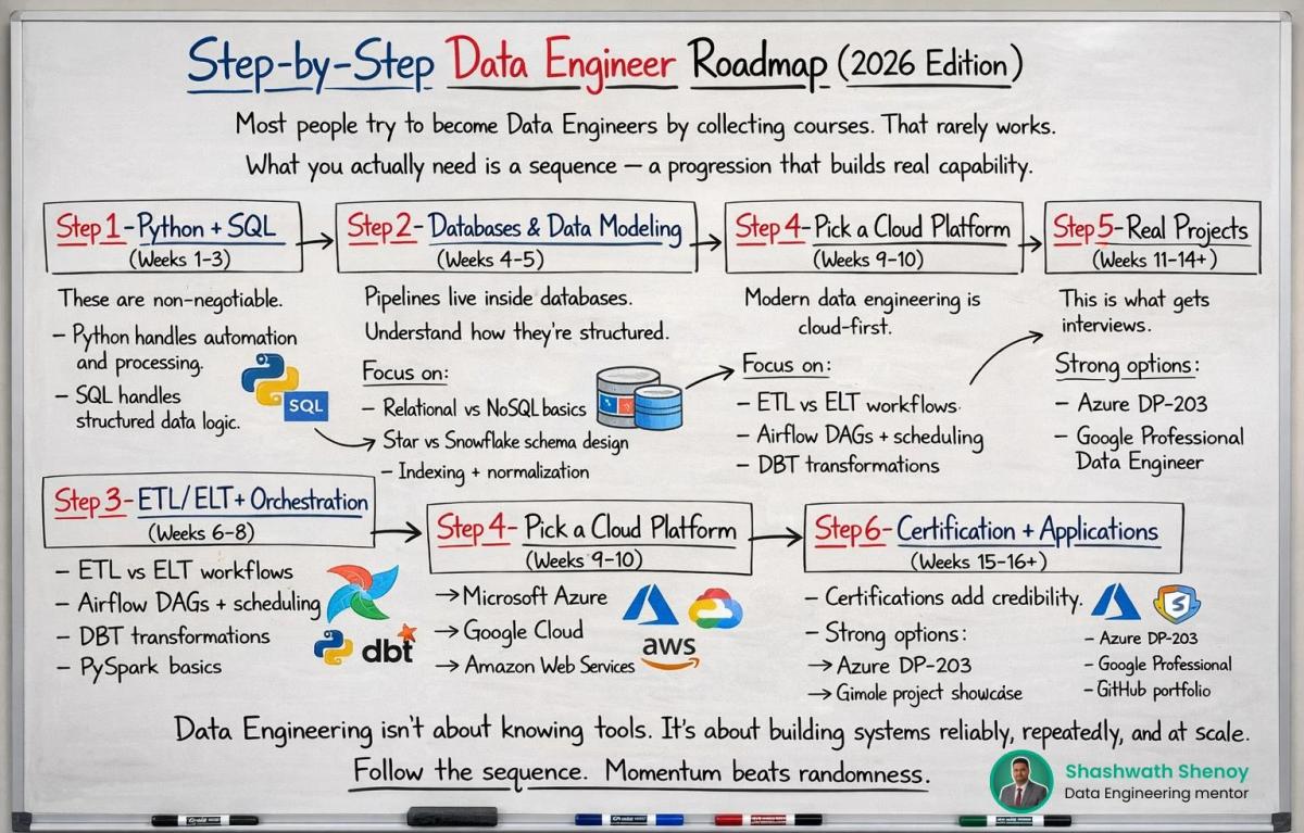 Follow a Structured Roadmap, Not Random Courses, to Engineer Data