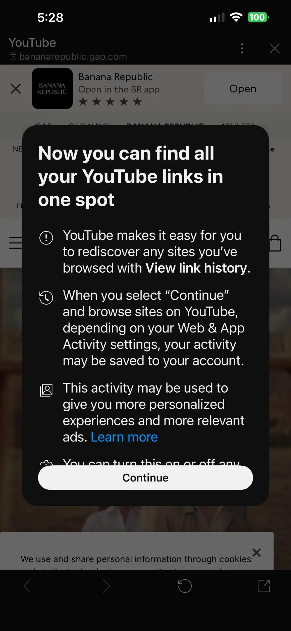 YouTube Adds Link History to Mobile In-App Browser