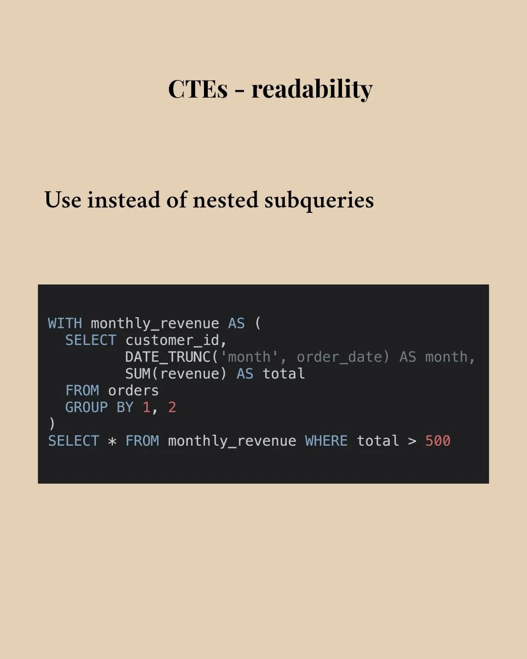 CTEs Turn Complex SQL Into Readable, Maintainable Code