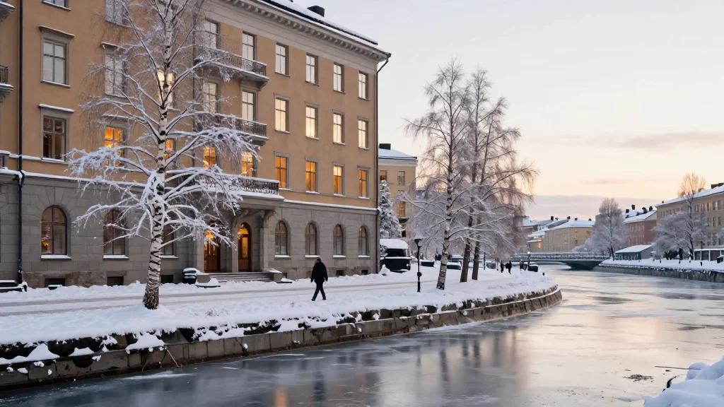 Walking One Snowy Morning in Helsinki