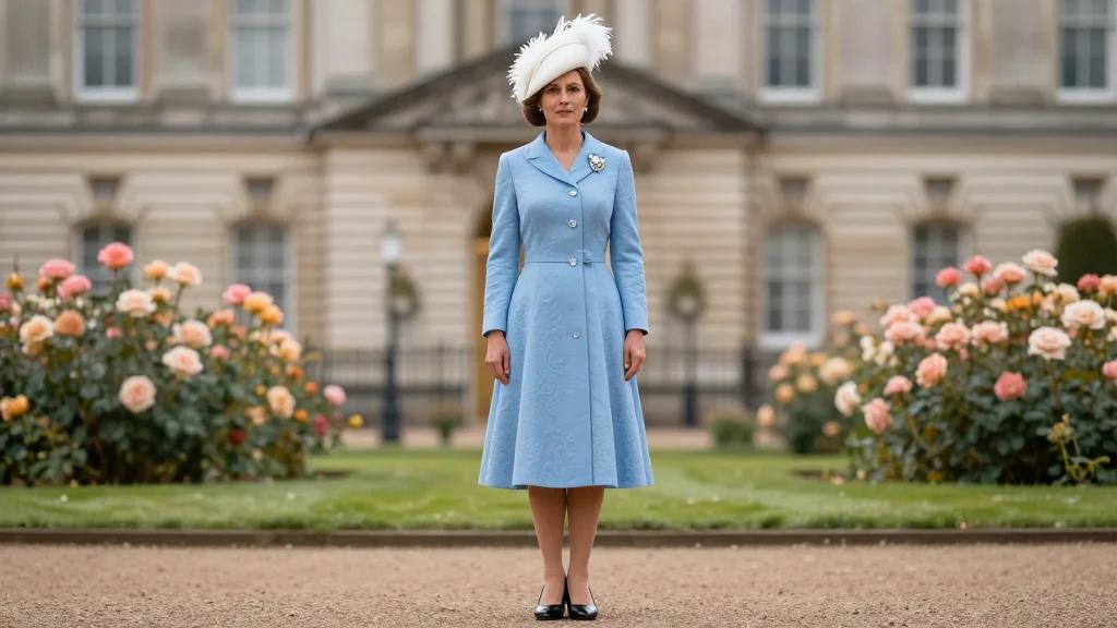 Queen Camilla Stuns in Sky‑Blue Fiona Clare Dress at Buckingham Palace Garden Party