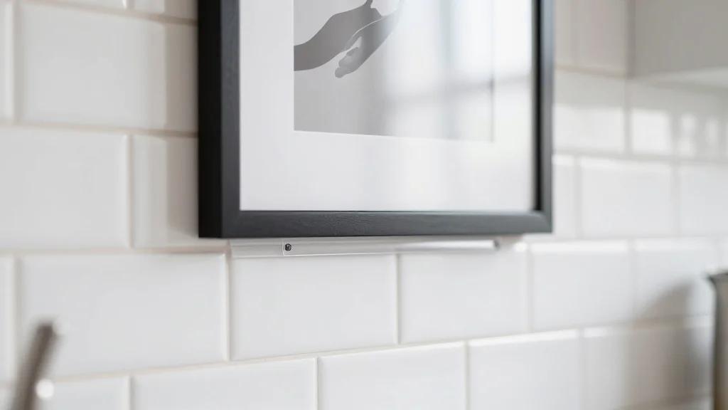 The No-Drill Trick for Hanging Art on a Kitchen Tile Backsplash