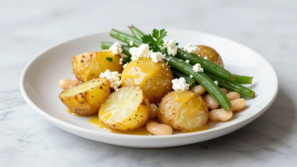 Lemon Potatoes With Beans and Feta