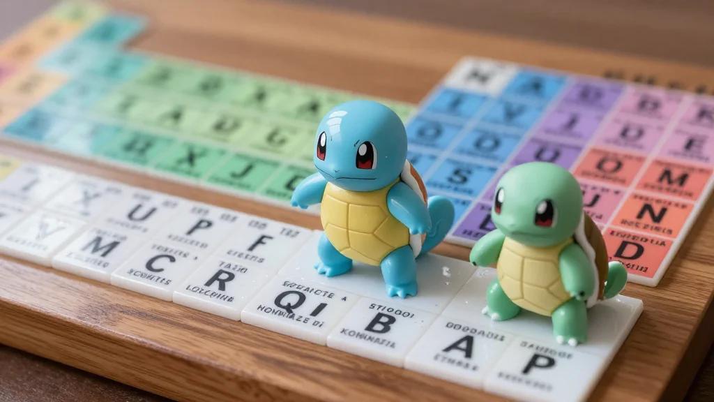 Nostalgic Squirtle Evolution Meets Pokémon Periodic Table