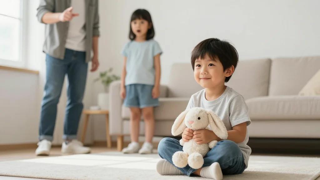 Kids Mimic Good Behavior when Sibling Gets Scolded