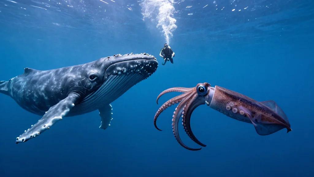 Diver Trapped Between Giant Squid and Whale, Gets Swallowed