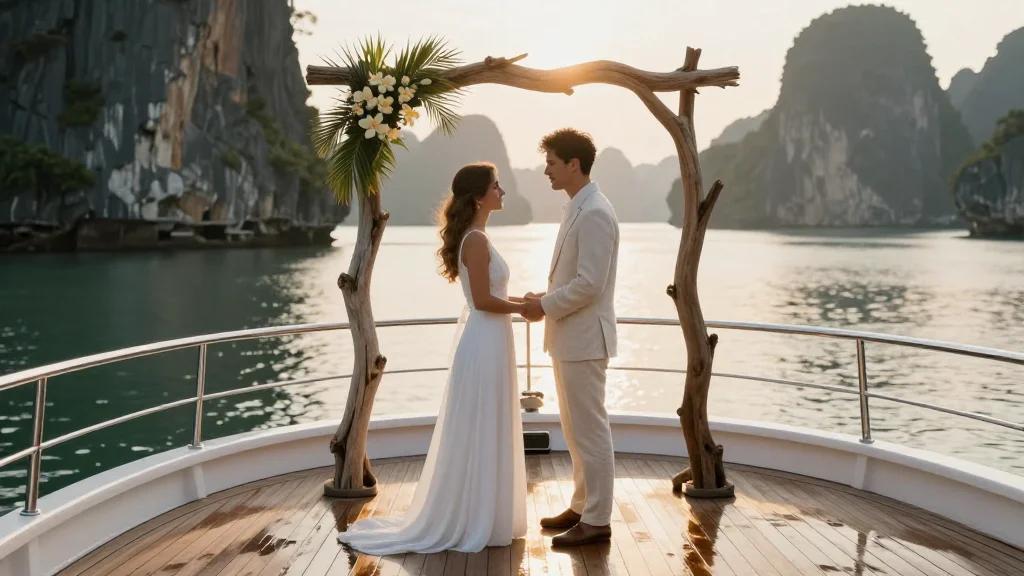 Say “I Do” On the Water: Destination Weddings with Bhaya Cruises in Ha Long Bay, Vietnam.