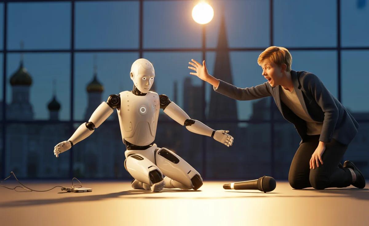 Russia's Inaugural AI Humanoid Robot Stumbles at Moscow Debut