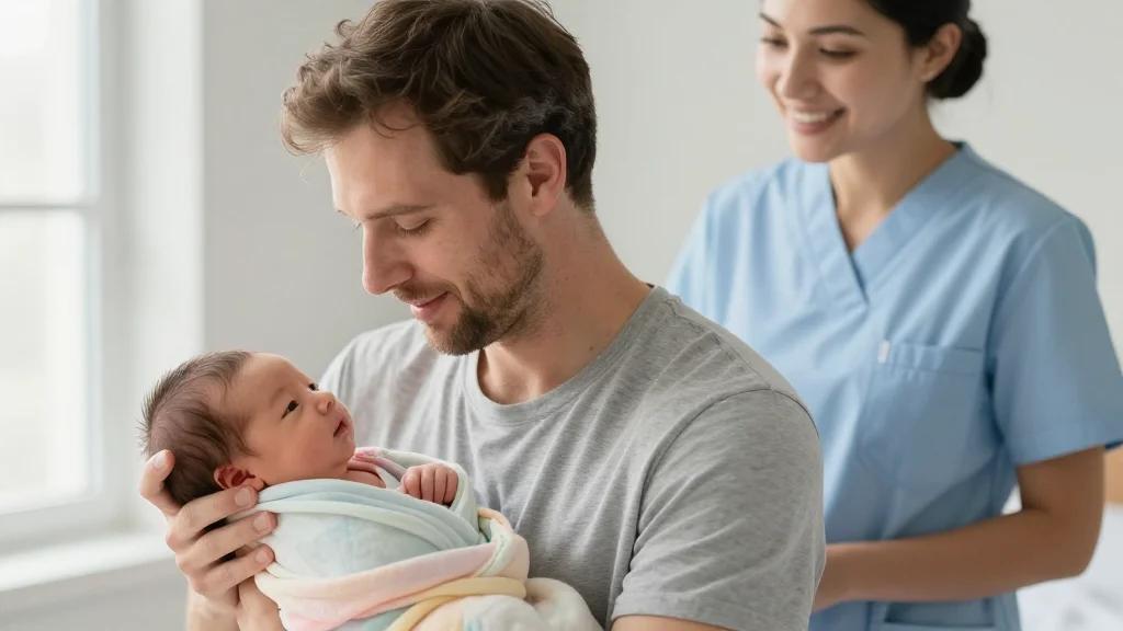 Dad Learns Swaddling From Nurse, Proud of Two Girls