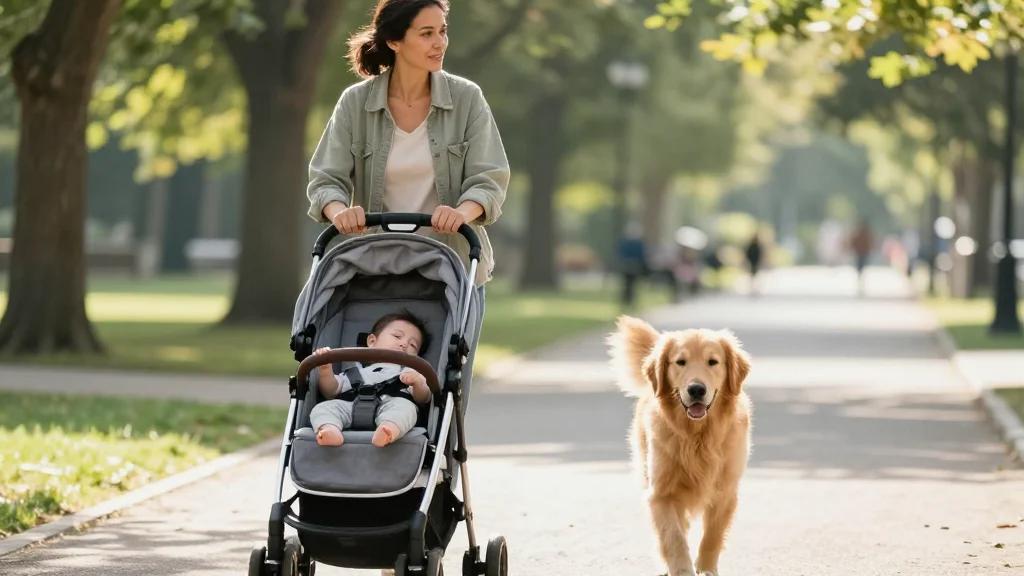 Walking with Baby and Dog: Mom’s Daily Therapy