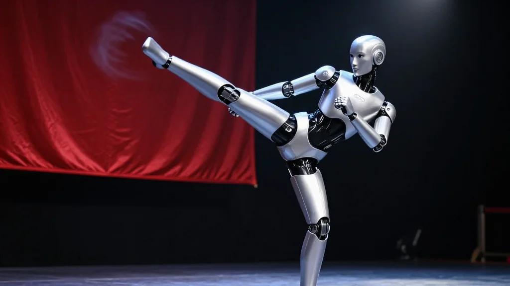 Humanoid Robots Demonstrate Wushu at Junior Championships