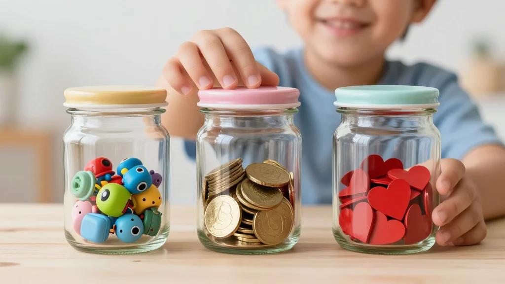 Kids Earn Real Rewards Learning Math with Three Jars