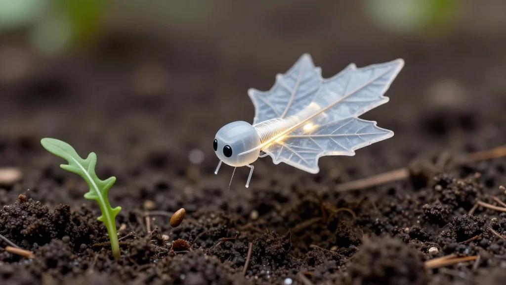 Tiny, Knotted Robots Jump, Fly and Plant Seeds
