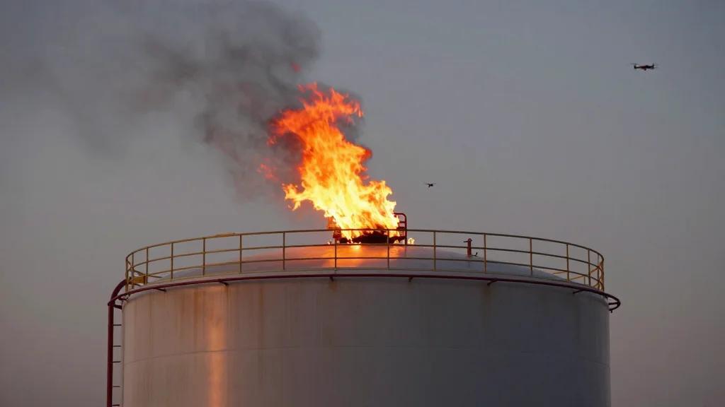 Drone Strike Sparks Typical Oil Tank Blaze, Not Apocalypse