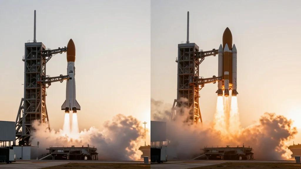 Pad 2’s 33‑engine Plume Differs Noticeably From Pad 1