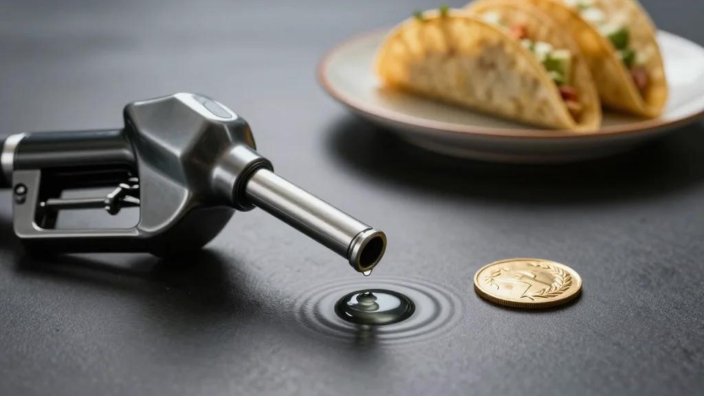 Three 5s Converge: Gas, Tacos, Yield