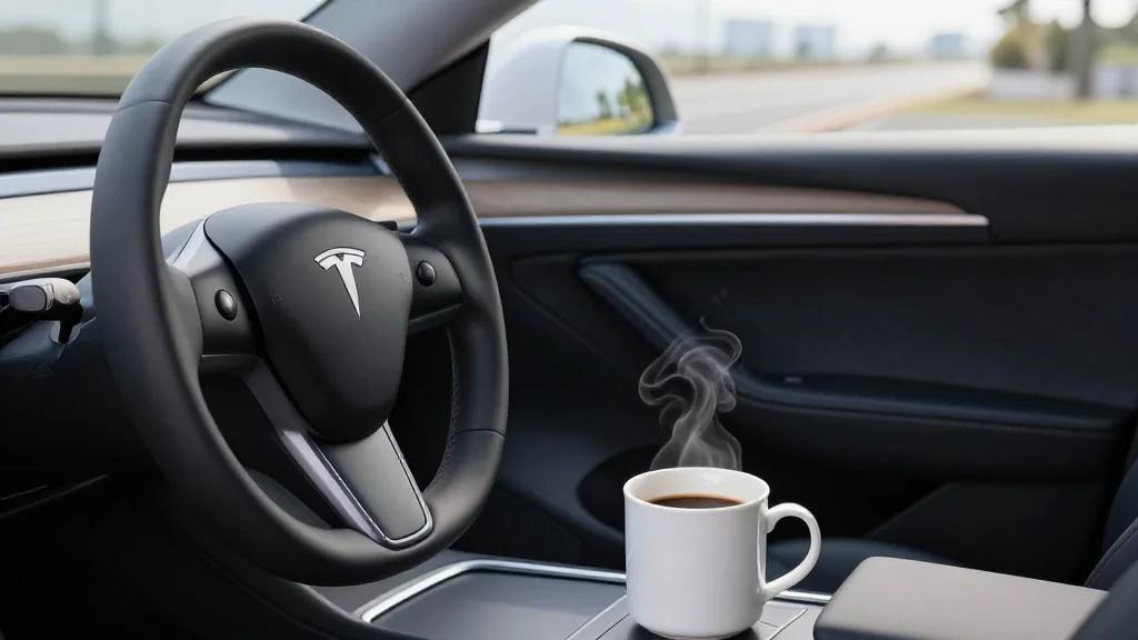 Stay Alert on Tesla Autopilot—Coffee Helps