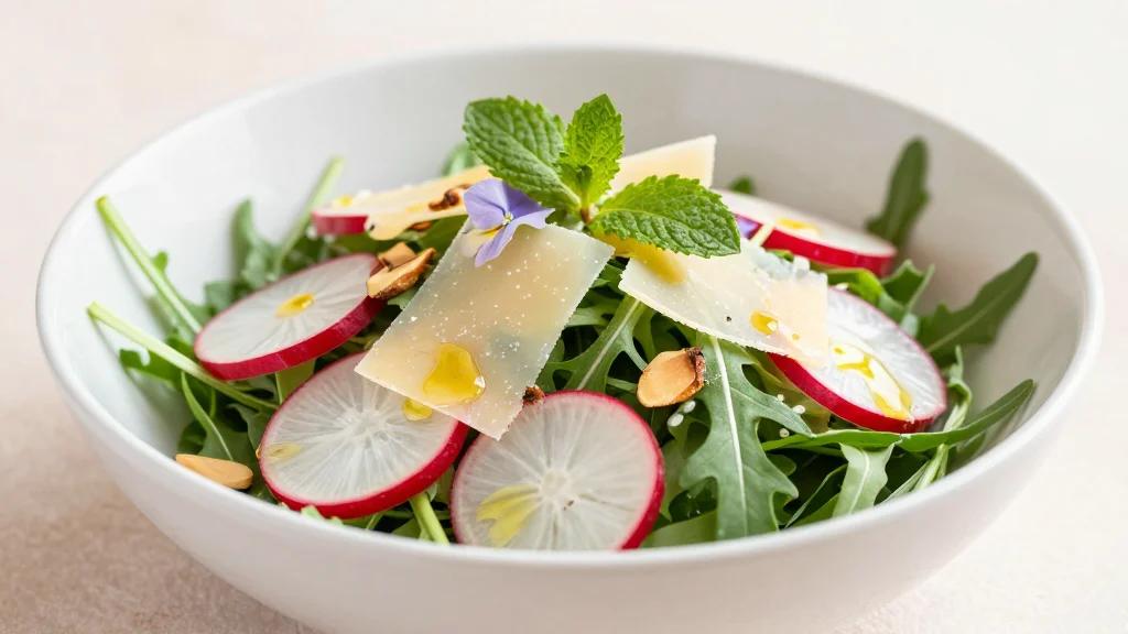 Radish and Arugula Salad With Honey, Almonds and Mint
