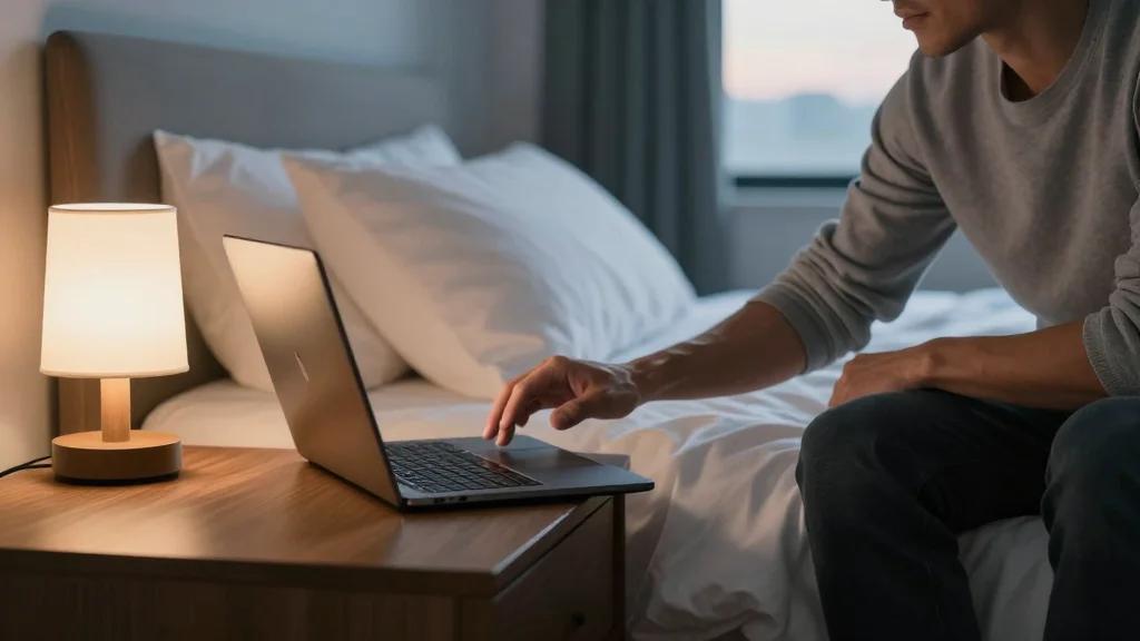Decade of Early Nights Ends: Laptops in Bed