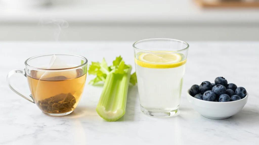 Quick Bloat Relief: Peppermint, Celery, Lemon, Blueberries