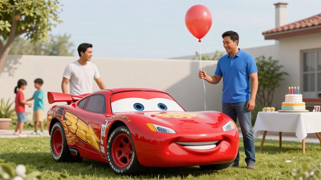 Cool Dad Outshined by Lightning McQueen Replica