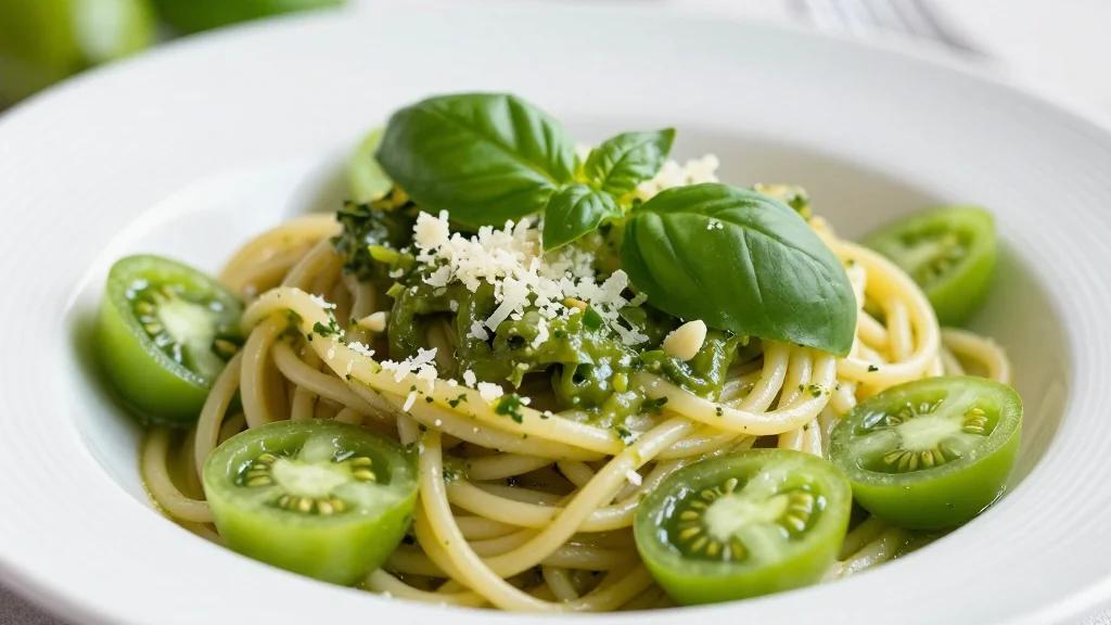 Spaghetti With Green Tomato Sauce