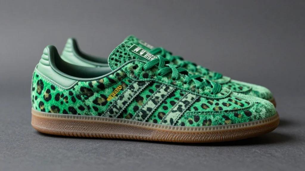 Adidas’ Hit Animal Print Sambas Get Funkier in Green Leopard Print